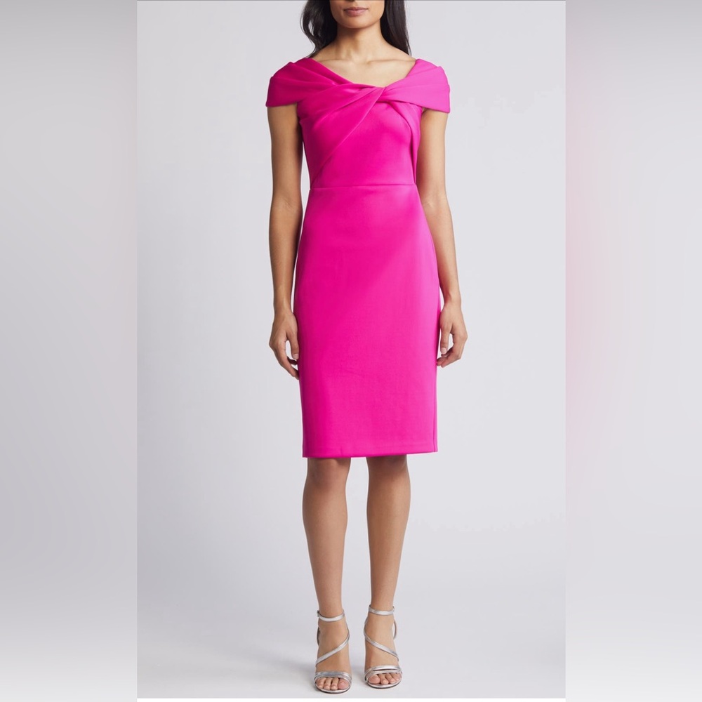 Only worn once! Eliza J Twisted Cap Sleeve Scuba dress